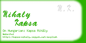 mihaly kapsa business card
